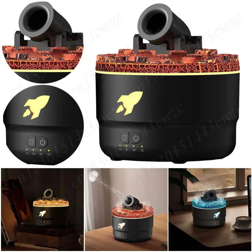 Volcanic Crack Light Cannon Aromatherapy Humidifier and Essential Oil Diffuser