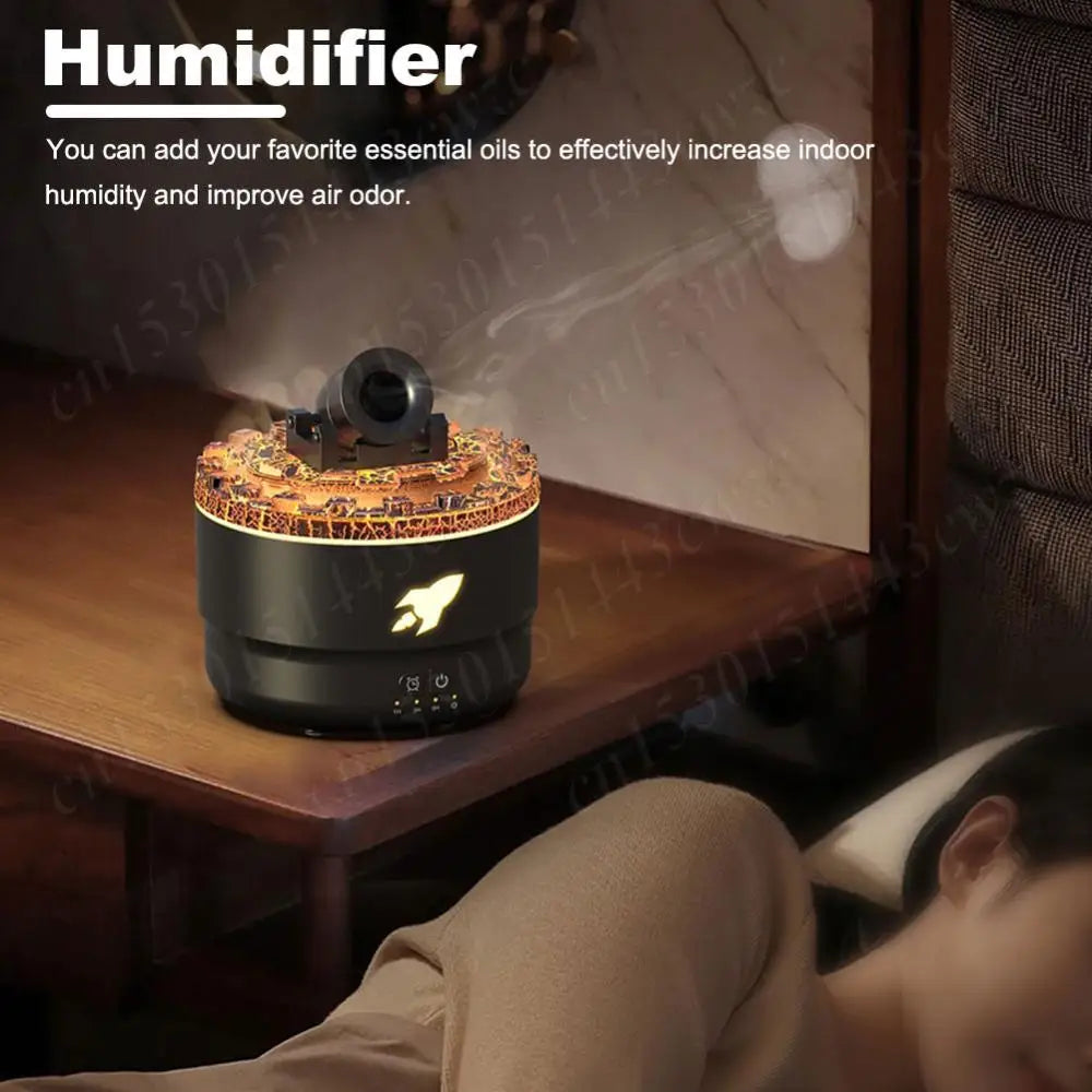 Volcanic Crack Light Cannon Aromatherapy Humidifier and Essential Oil Diffuser