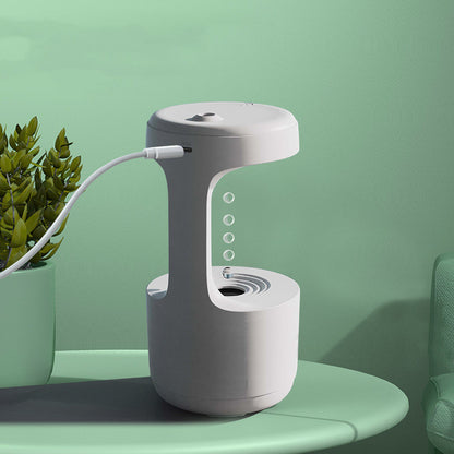 Anti-Gravity Humidifier with Clock and Backflow Aroma Diffuser - Large Capacity Mute Household Sprayer for Office and Bedroom
