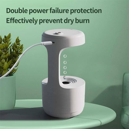 Anti-Gravity Humidifier with Clock and Backflow Aroma Diffuser - Large Capacity Mute Household Sprayer for Office and Bedroom