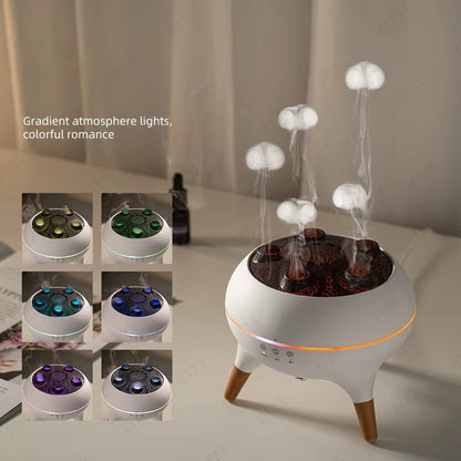 Dynamic Rainbow Jellyfish Essential Oil Diffuser - 250ml Ultrasonic Humidifier with Advanced Porous Atomization Technology