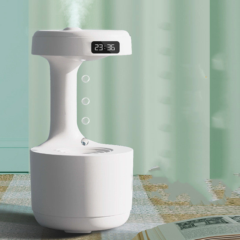 Anti-Gravity Humidifier with Clock and Backflow Aroma Diffuser - Large Capacity Mute Household Sprayer for Office and Bedroom