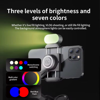 3-Axis Handheld Gimbal Stabilizer for Smartphones with Integrated Fill Light and Face Tracking for Vlogging - Compatible with iPhone and Android