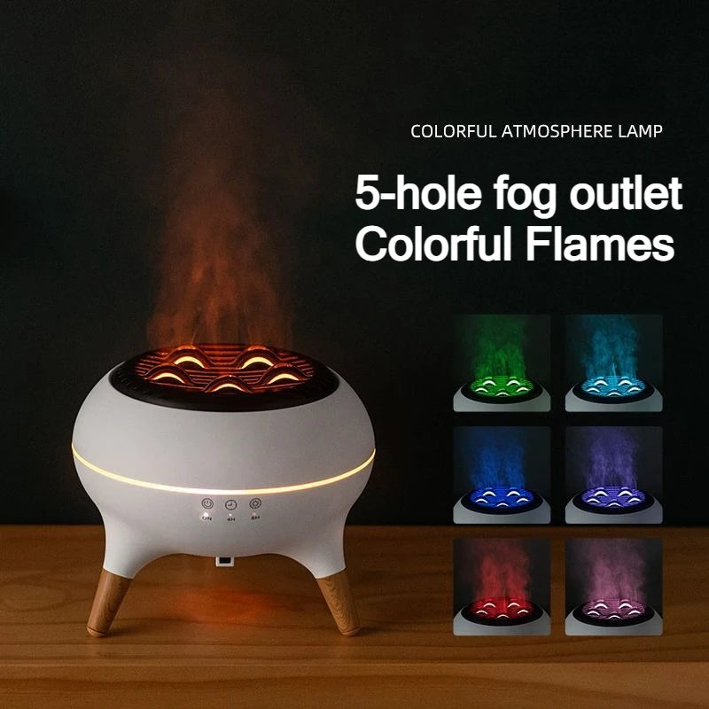 Dynamic Rainbow Jellyfish Essential Oil Diffuser - 250ml Ultrasonic Humidifier with Advanced Porous Atomization Technology