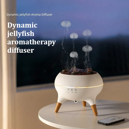 Dynamic Rainbow Jellyfish Essential Oil Diffuser - 250ml Ultrasonic Humidifier with Advanced Porous Atomization Technology