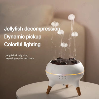 Dynamic Rainbow Jellyfish Essential Oil Diffuser - 250ml Ultrasonic Humidifier with Advanced Porous Atomization Technology