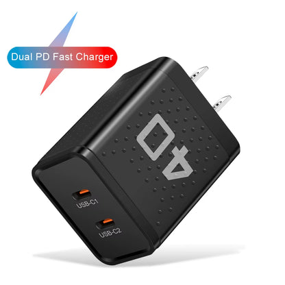20W Dual PD USB-C Fast Charger with 2 Ports for Xiaomi 12, iPhone 13/14 Pro, and Realme QC3.0 Compatibility