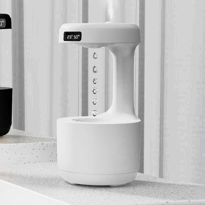 Anti-Gravity Humidifier with Clock and Backflow Aroma Diffuser - Large Capacity Mute Household Sprayer for Office and Bedroom