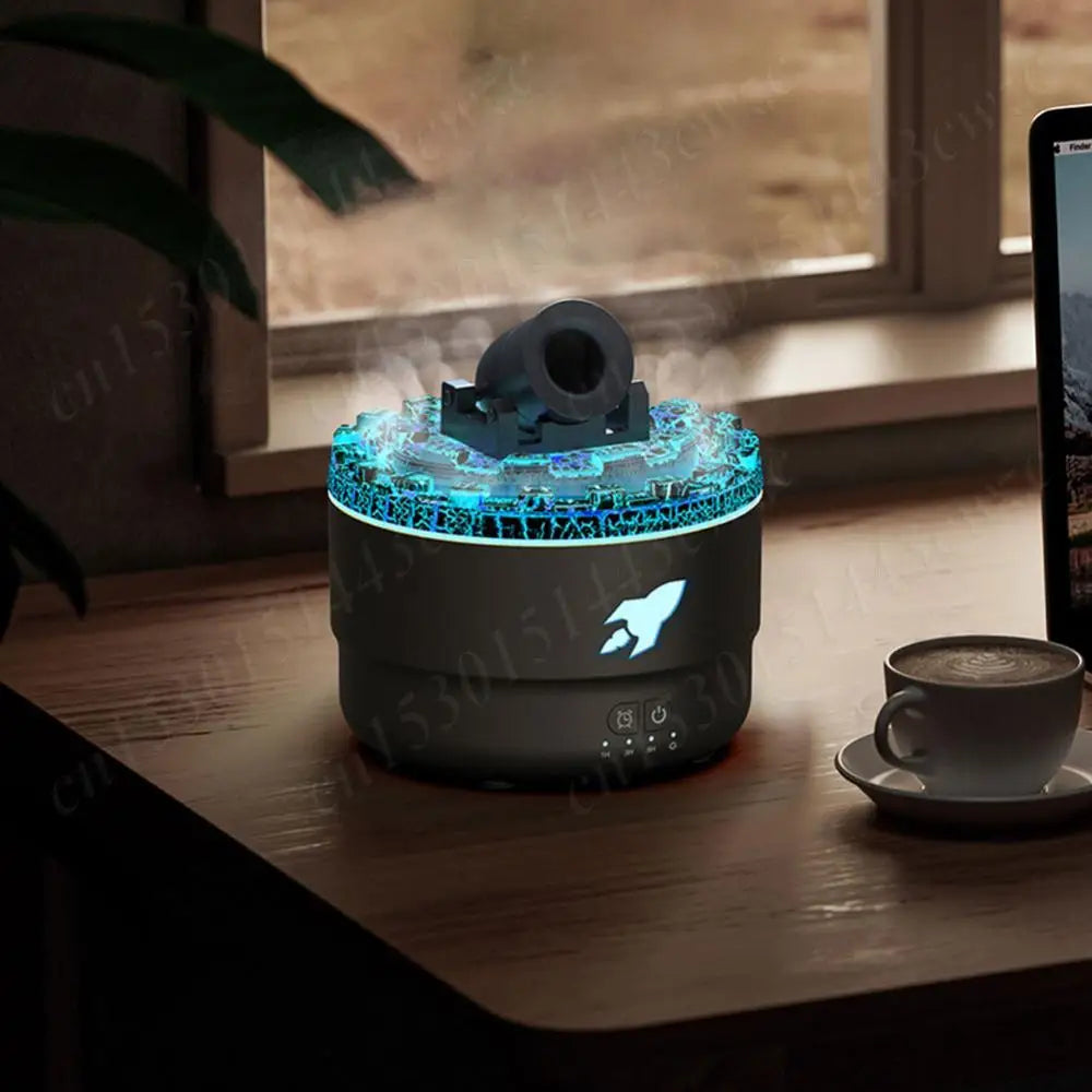 Volcanic Crack Light Cannon Aromatherapy Humidifier and Essential Oil Diffuser