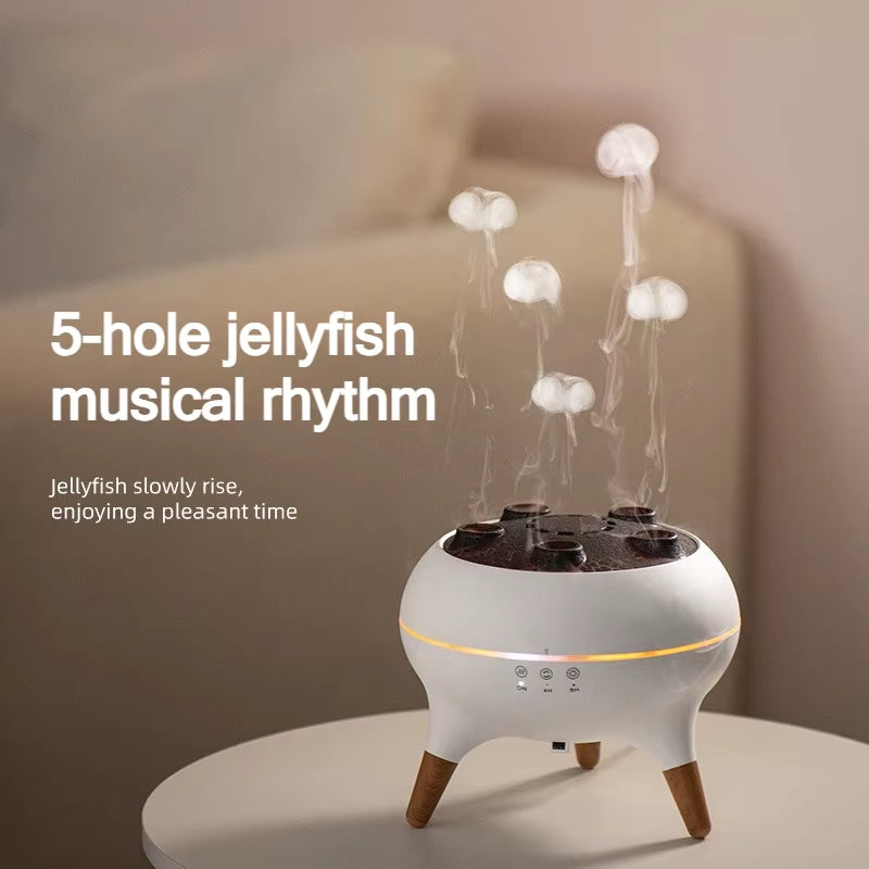 Dynamic Rainbow Jellyfish Essential Oil Diffuser - 250ml Ultrasonic Humidifier with Advanced Porous Atomization Technology